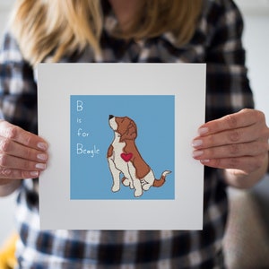 Beagle Dog Art Print B is Sitting Beagle Dog image 6