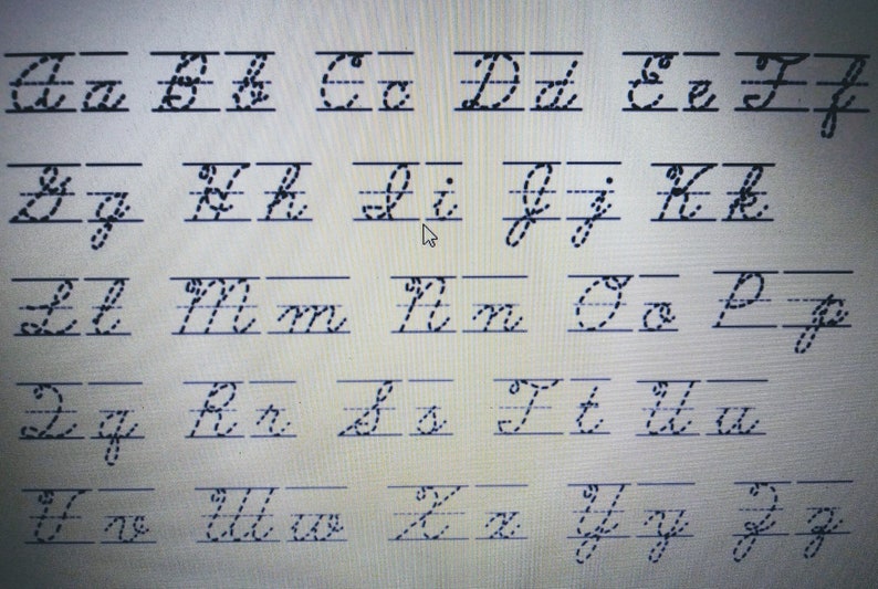 Download Cursive Tracing SVG for reusable learning mats | Etsy