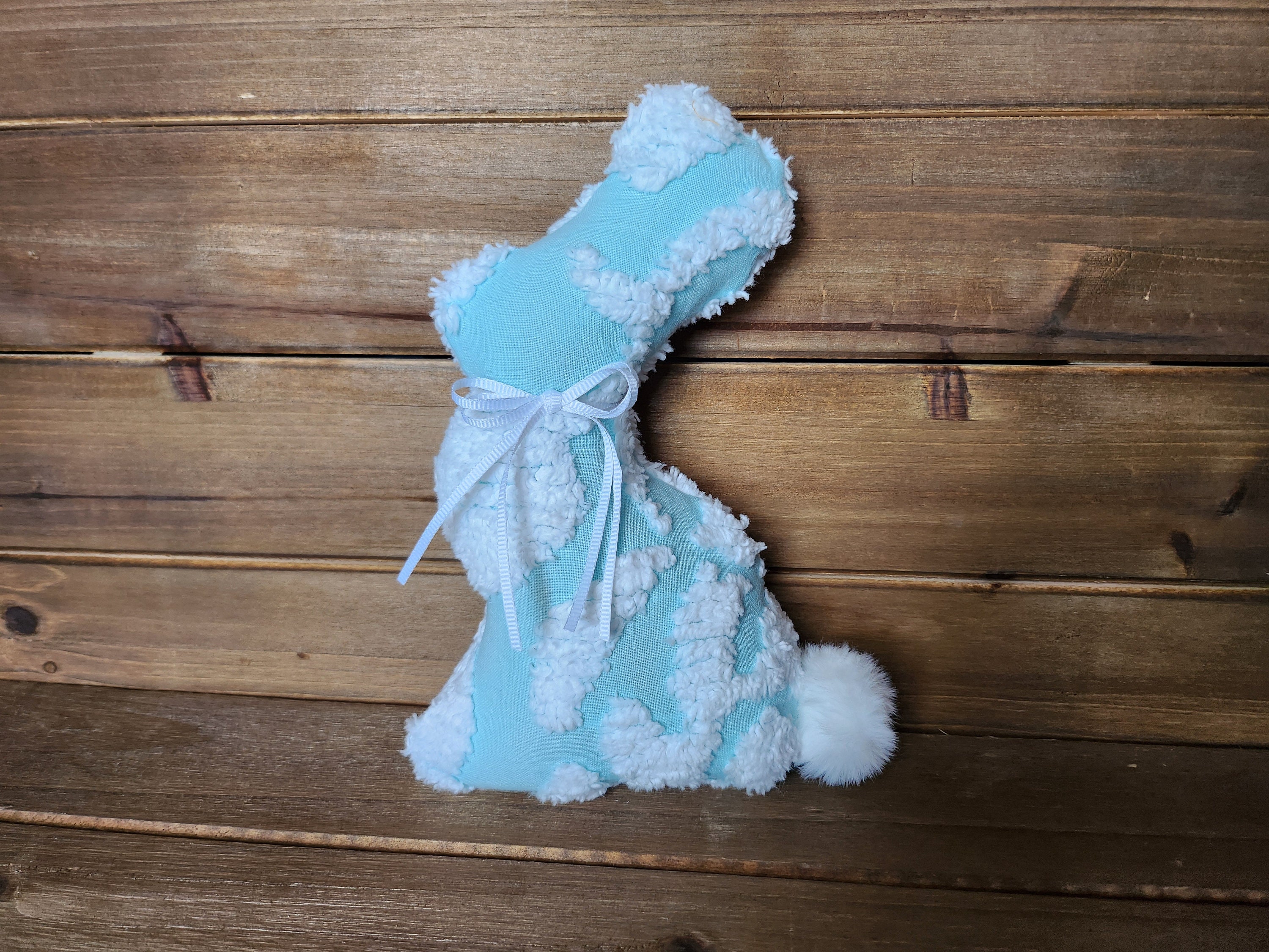Aqua Blue Chenille Bunny/little Farmhouse Bunny/ Stuffed Bunny/easter ...