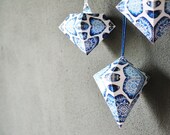 PDF Set of 3 DIY Hanging Gift Boxes Diamonds, Blue White Decoration, Wedding Decoration, Home Decoration, Gift Wrapping, Wedding Gift