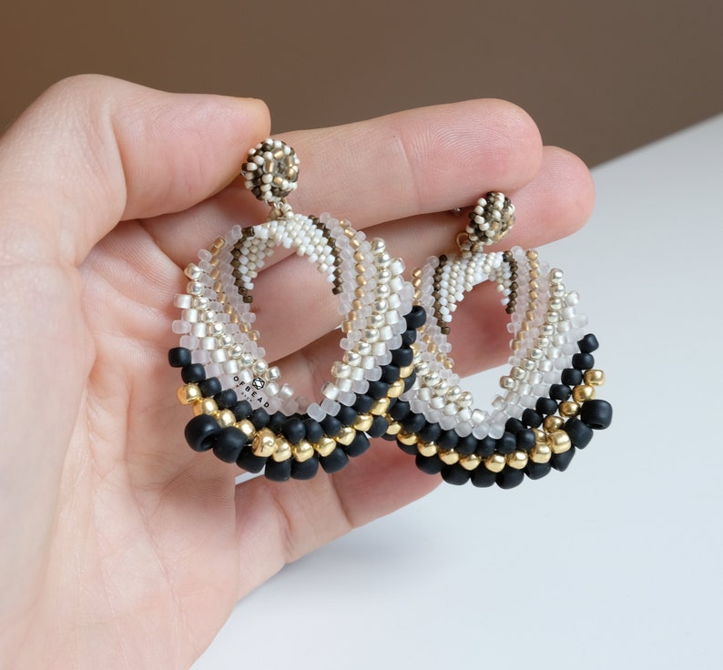 Stripe Earrings Light universal medium size casual style chandelier earrings with stripes variations inspired by Art Deco