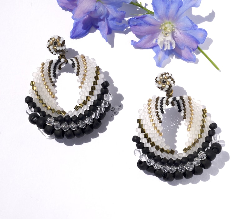 Stripe Earrings Light universal medium size casual style chandelier earrings with stripes variations inspired by Art Deco