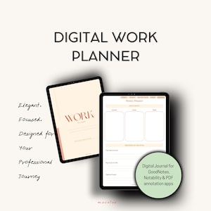 Planificador de Trabajo sin Fechas | Planner digital profesional para tu trayectoria | Agenda minimalista de oficina | iPad y GoodNotes