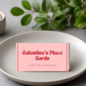 Plantilla de Canva para tarjetas de mesa editables para la fiesta de Galentine | Noche de Chicas (descarga digital)