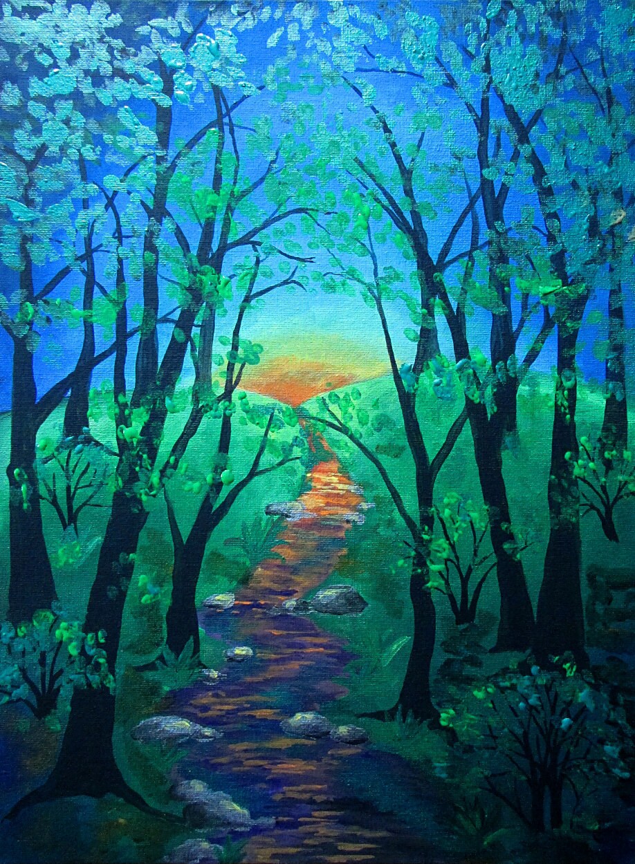 Enchanted Forest How To Paint An Enchanted Forest Acrylic Etsy