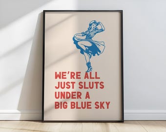 Funny Cowgirl Wall Art: Retro Western Print (Digital Download)