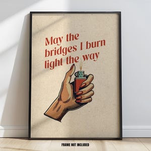 Wand Kunst Druck One Piece Poster | Mögen mir die Brücken den Weg ebnen | Wandbild im Retro Vintage Stil, Mid Century Modern | DRUCKEN
