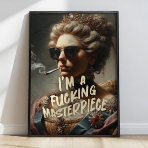 Funny Queen Altered Art Print | Dark Academia Wall Art (Digital Download)