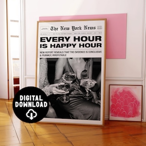 Wall Art Printable | bar cart decor, aesthetic room decor, bar sign, college dorm decor, one piece poster, bar cart prints | Digital File