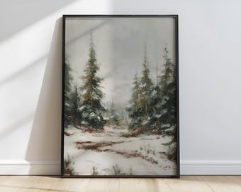 Dark Academia Landscape Oil Painting Print Wall Art Printable (Digital Download)