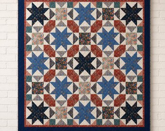 Stellar - Patchwork Quilt Pattern Instruction - Digital Download