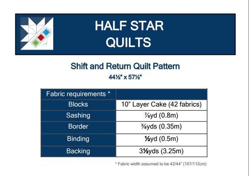 Shift and Return - Patchwork Quilt Pattern Instruction - Digital Download image 3