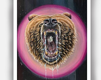 Giddy up Honeybear (11x14) limited edition print by Alexis Price