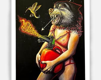 Gaslight (16x20) hand embellished limited edition print by Alexis Price