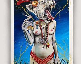 Speaking In Tongues (11x14) hand embellished limited edition signed and numbered print by Alexis Price