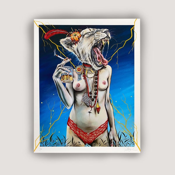 Hand Embellished Print (16x20) "Speaking In Tongues" fine art archival print by Alexis Price