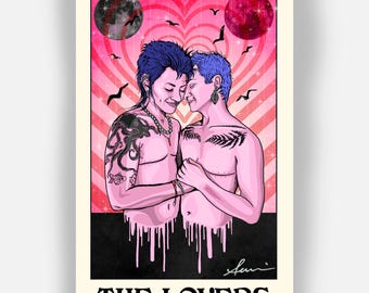 The Lovers (8.5x14) limited edition signed and numbered tarot illustration print By Alexis Price