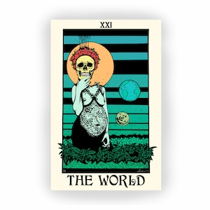 "Kunstdruck (8,5x14) ""The World"" Tarot Karten Illustration von AlexisPrice