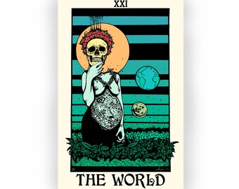 Fine Art Print (8.5x14) "The World" Tarot Card Illustration By Alexis Price