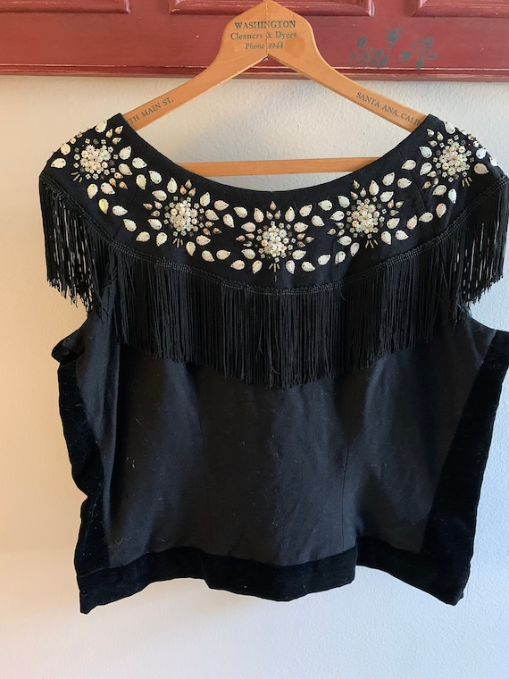 1950's Odette Palma de Mallorca Black Beaded Fring