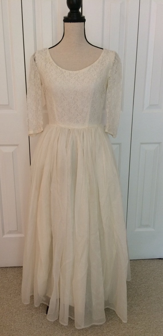 1950's Wedding Dress/vintage lace bodice wedding d