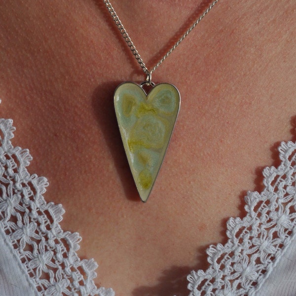 Herz Halskette, Schmuck Harz, Muttertag Geschenk, Winter Hochzeit Zubehör, Token für Mama von Tochter