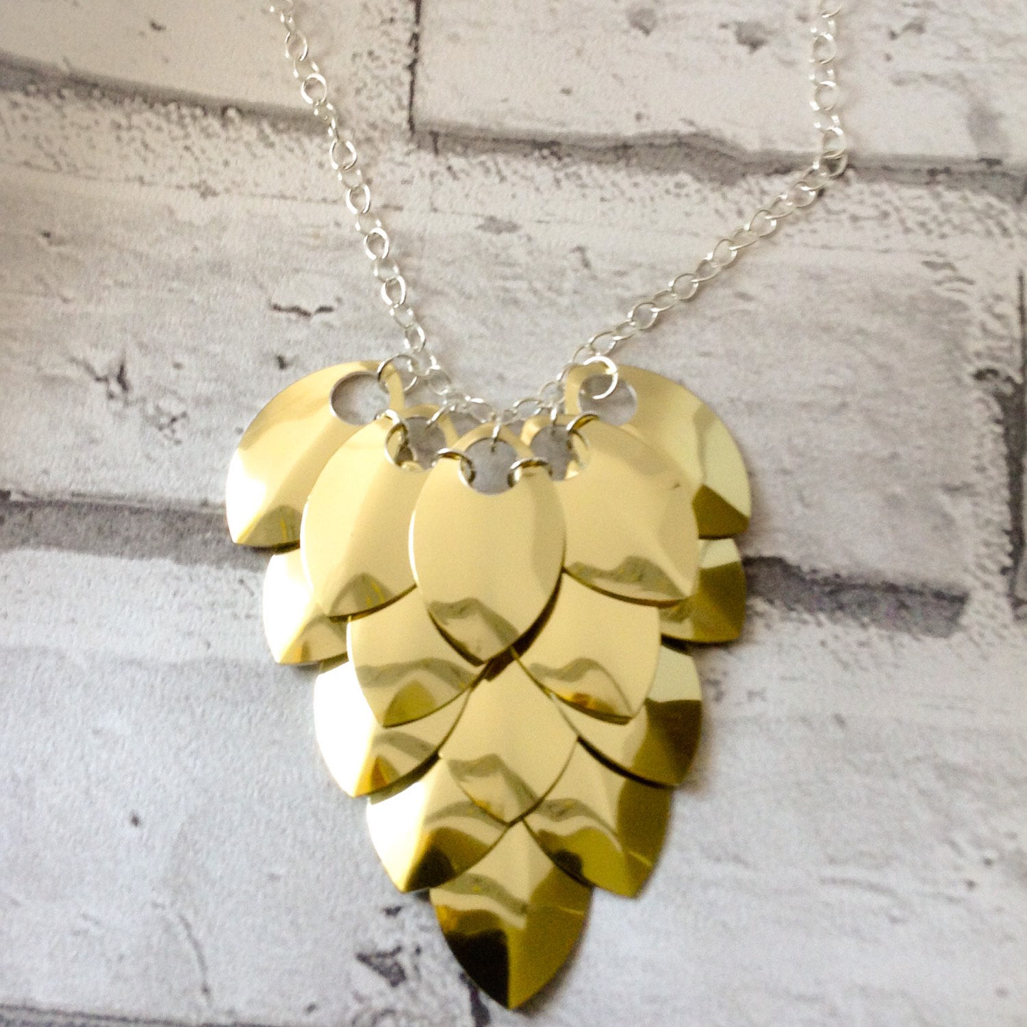 Gold Dragon Scale Necklace Chain Mail Necklace Gold Etsy Singapore