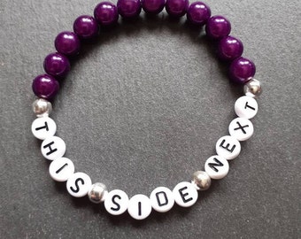 Breastfeeding Bracelet, This Side Next Bracelet, Purple Bead Bracelet, Baby Shower Gifts For Mom, New Mom Gift From Sister, Best Sellers