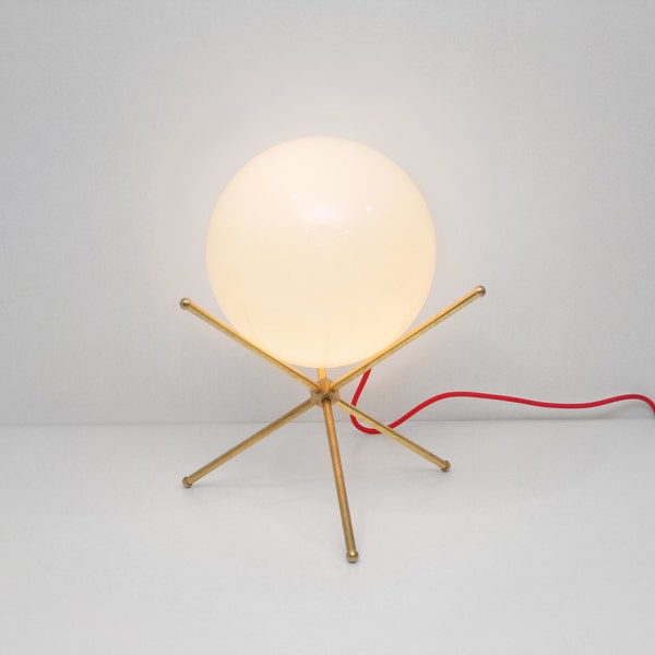 Luna Table Lamp Small. Modern And Timeless Table Lamp, Brass & Glass Shade. Table Lamp, Desk Lamp, Mid century Modern, Brass Lamp. On SALE