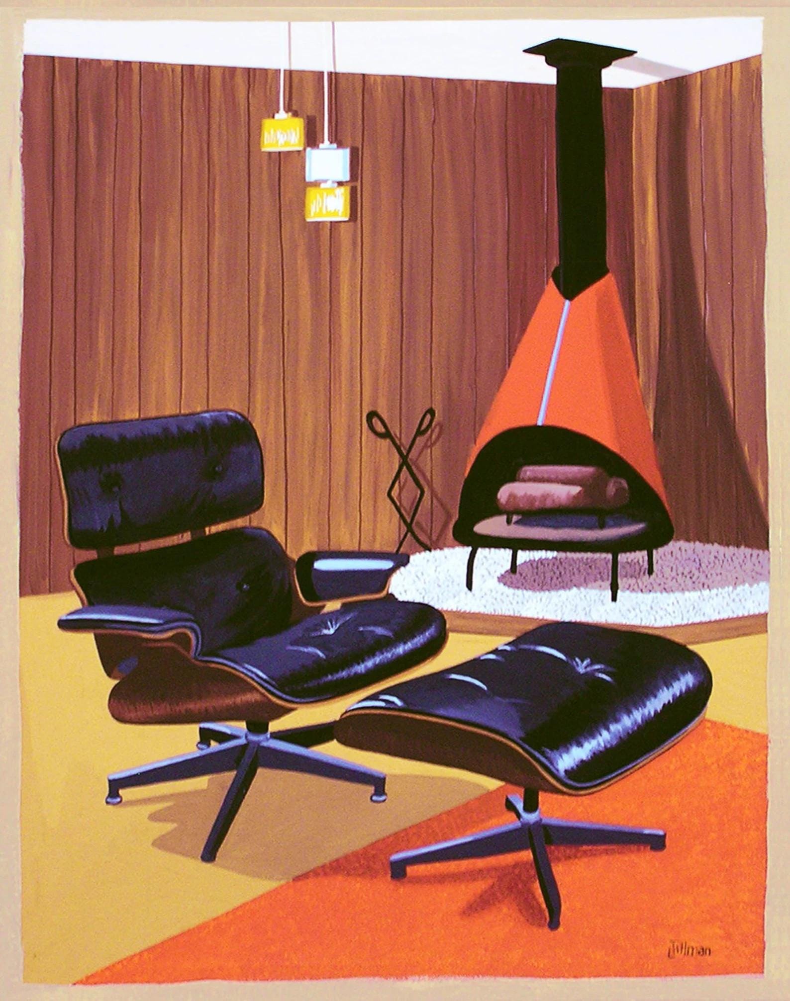 Mid Century Modern Eames Retro Limited Edition Print From