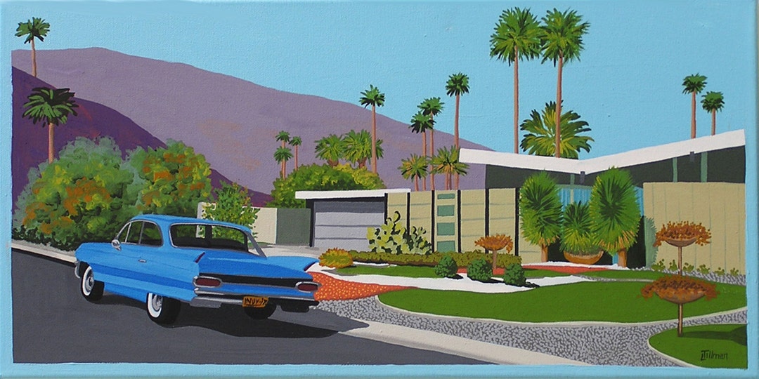 Mid Century Modern Limited Edition Print From Original Painting Palm ...