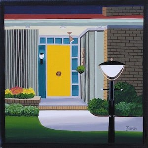Mid Century Modern Eames Retro Limited Edition Print from Original Painting Front Door