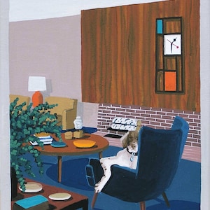 Spaniel Dog Portrait Mid Century Modern Limited Edition Print Brittany Spaniel Art Mid Century Decor Chair Wall Art