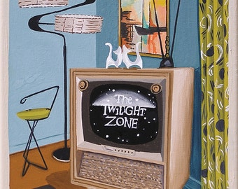 The Twilight Zone TV Show ArtPrint Rod Serling Classic Mystery TV Series Mid Century Modern Decor Retro Wall Art