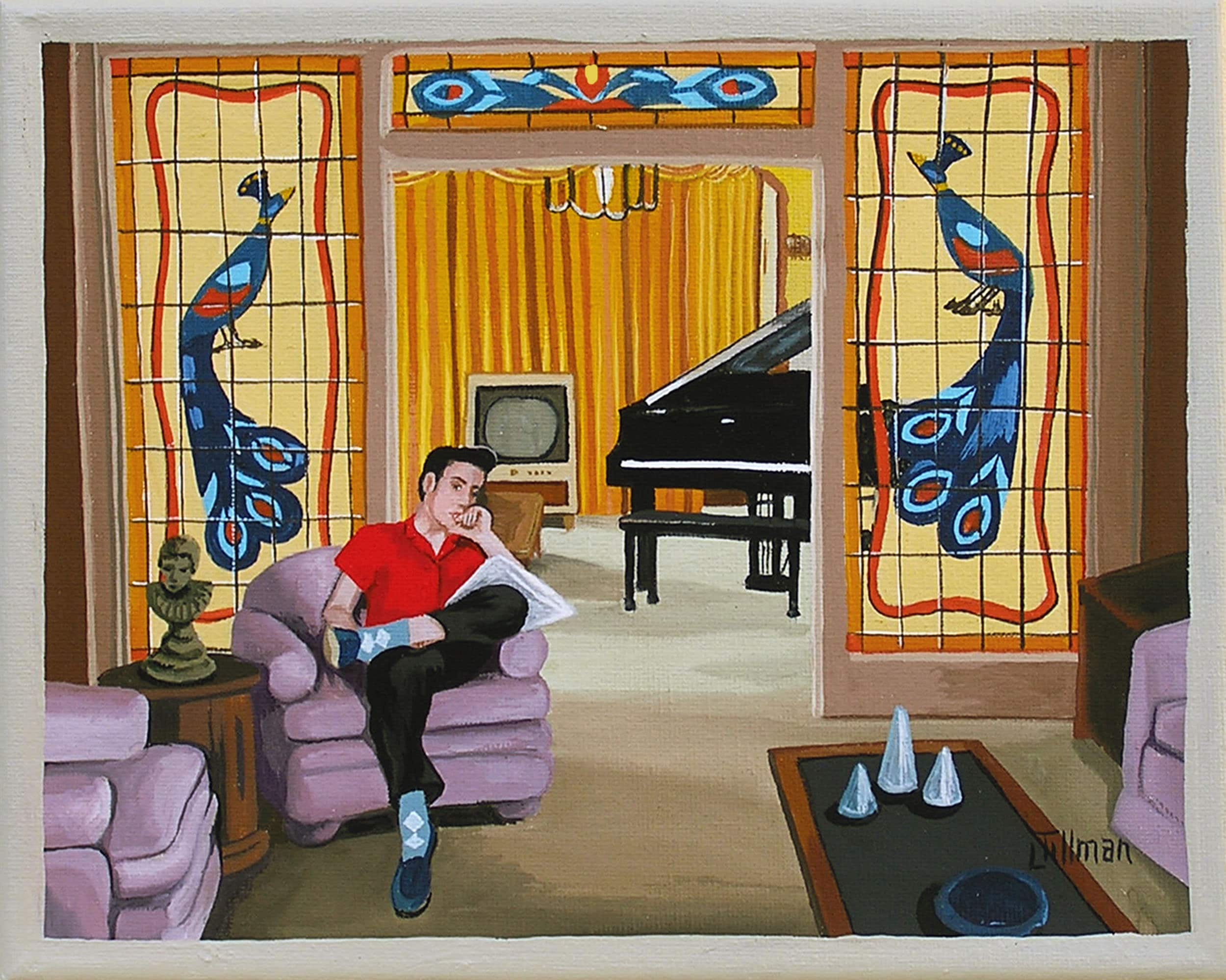 Elvis Graceland Living Room Art Print Elvis Presley the King