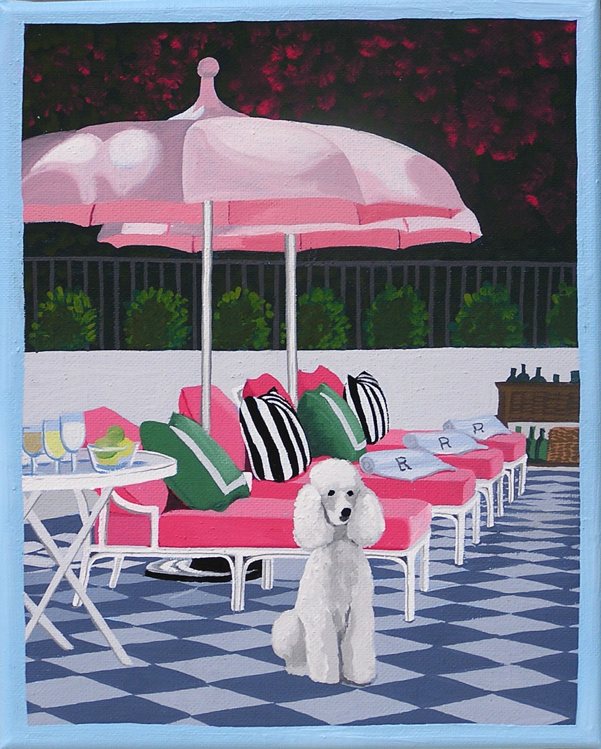 Poodle Art Mid Century Modern Limited Edition Print From Original