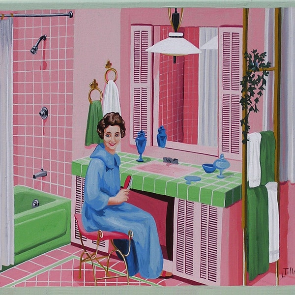 Mid Century Bathroom Vanity Etsy