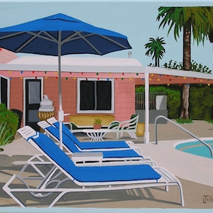 Coral Sands Motel Print California Poolside Mid Century Modern Limited Edition Coral Sands Pool Patio Vacation Wall Art