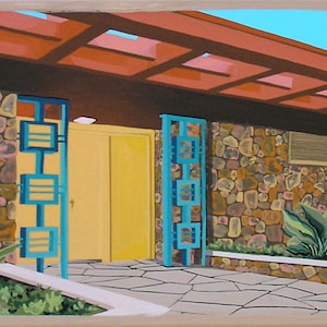Mid Century Modern Eames Retro Limited Edition Print from Original Painting Architecture
