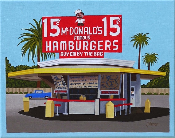 80’S★McDonald's★壁掛け★ポスター★40★ビンテージ★マクドナルド Original Mcdonald's Print Mid Century Modern Limited Edition Print