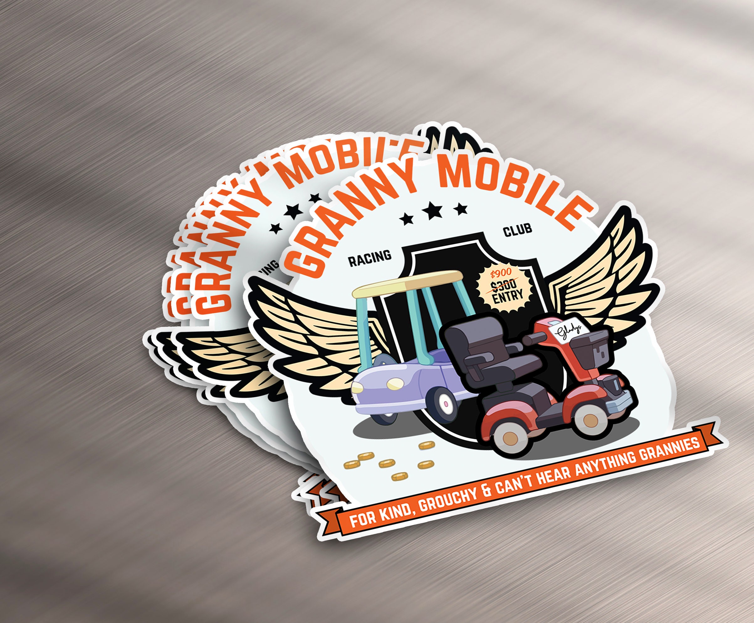 Granny Mobile Racing bluey Sticker - Etsy