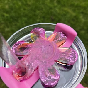 Flower with Alcohol Ink Stanley Topper for 40 oz cup