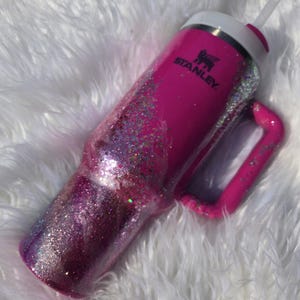 Fuchsia Glittery Stanley cup- 40 oz