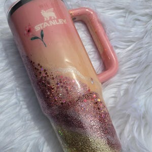 Mesa with flower Glitter Stanley cup- 30 oz