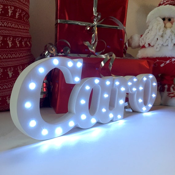 Christmas Present Light Up Letters Personalised Christmas Gift Etsy