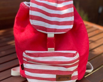 Backpack made of canvas fabric