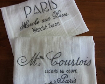 Kitchen Towels French Inspired, Paris (set of 2- 28"x28")