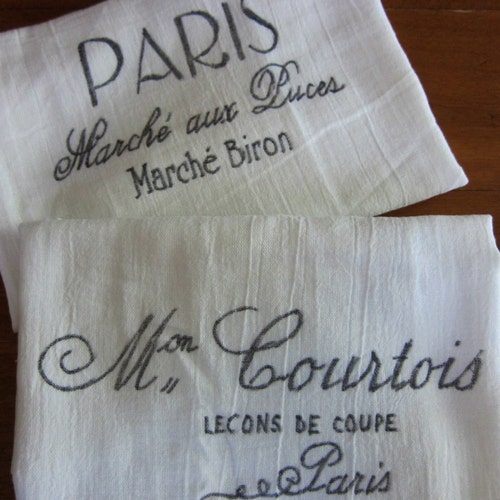 Kitchen Towels French Inspired set of 2 28x28 Etsy