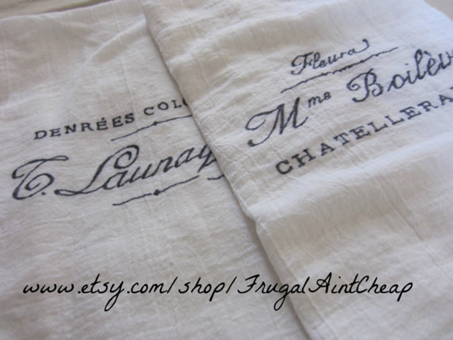 Kitchen Towels French Inspired set of 2 28x28 Etsy