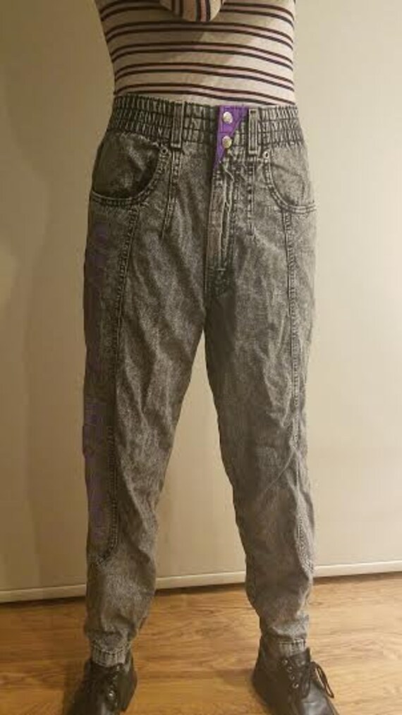denim parachute pants